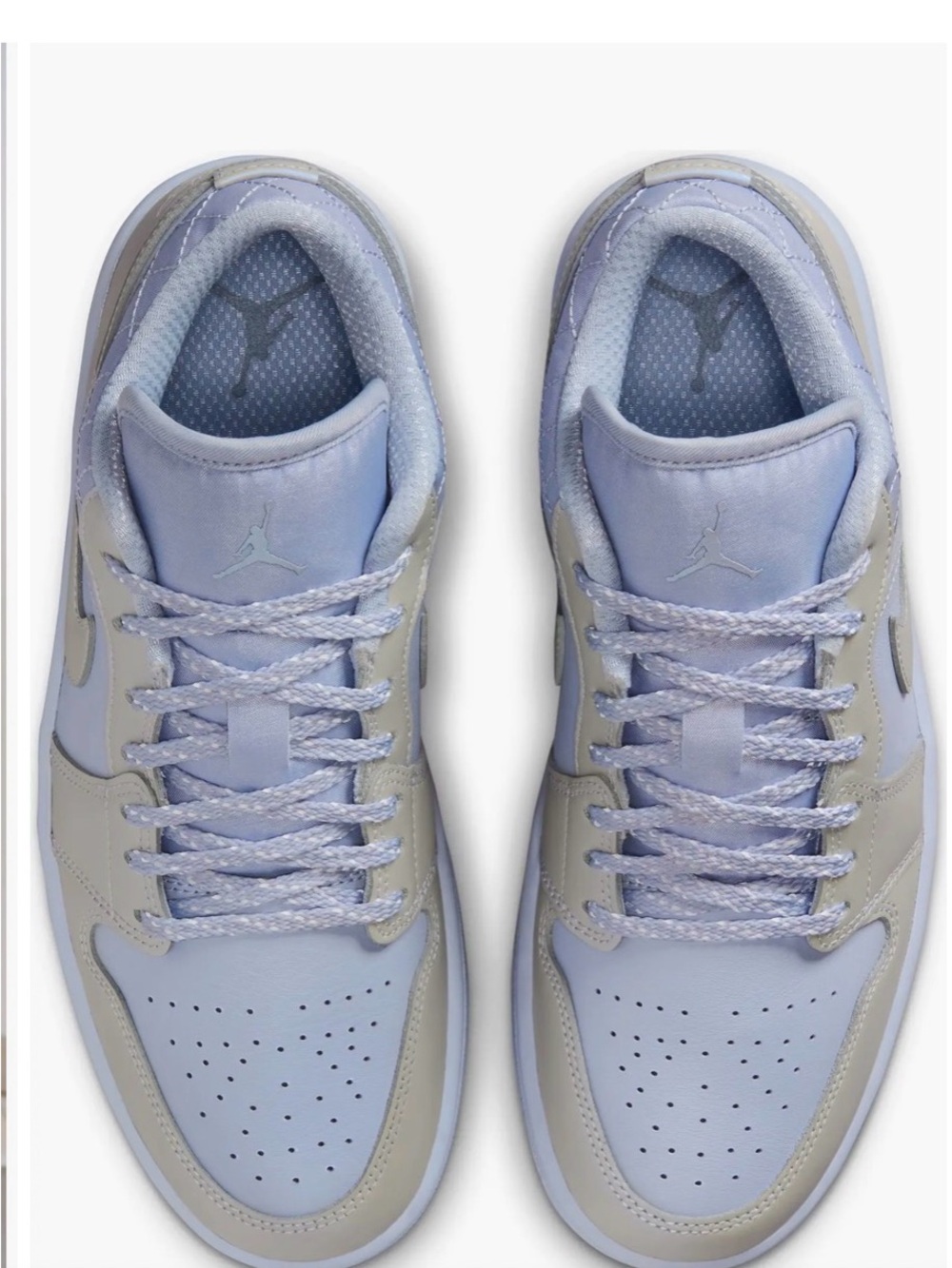 Jordan Low Top Sneakers in Light Lavender and Light Gray